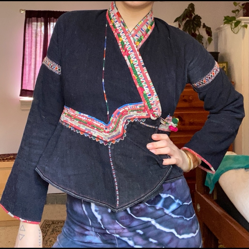 Boho Quilted Free People Style Vintage Jacket Top